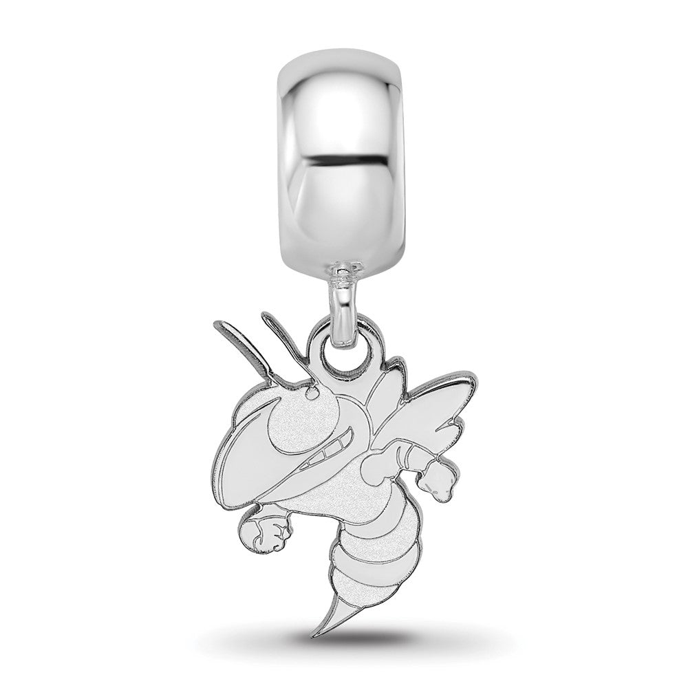 Sterling Silver Rhodium-plated Georgia Institute of Technology Yellow Jacket Small Dangle Bead Charm
