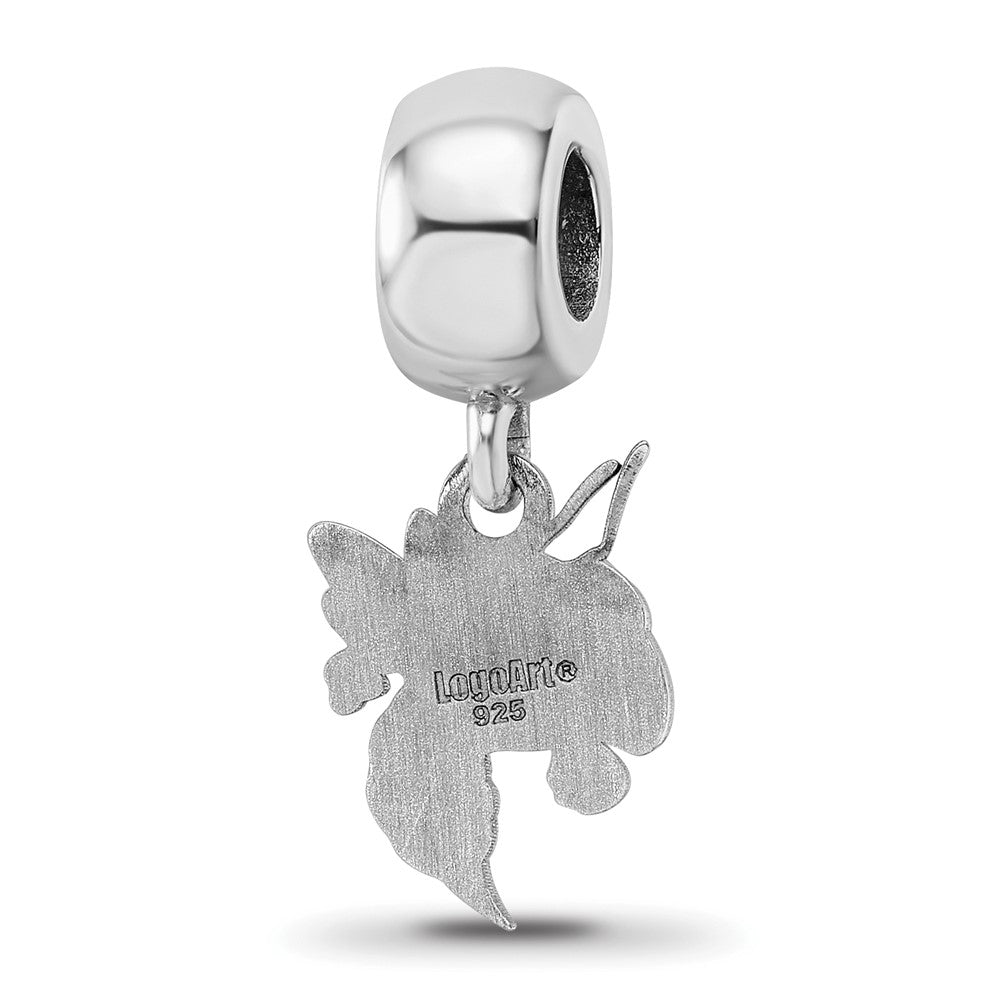 Sterling Silver Rhodium-plated Georgia Institute of Technology Yellow Jacket Small Dangle Bead Charm
