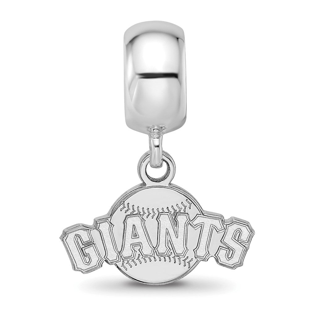 Sterling Silver Rhodium-plated MLB San Francisco Giants Baseball Extra Small Dangle Bead