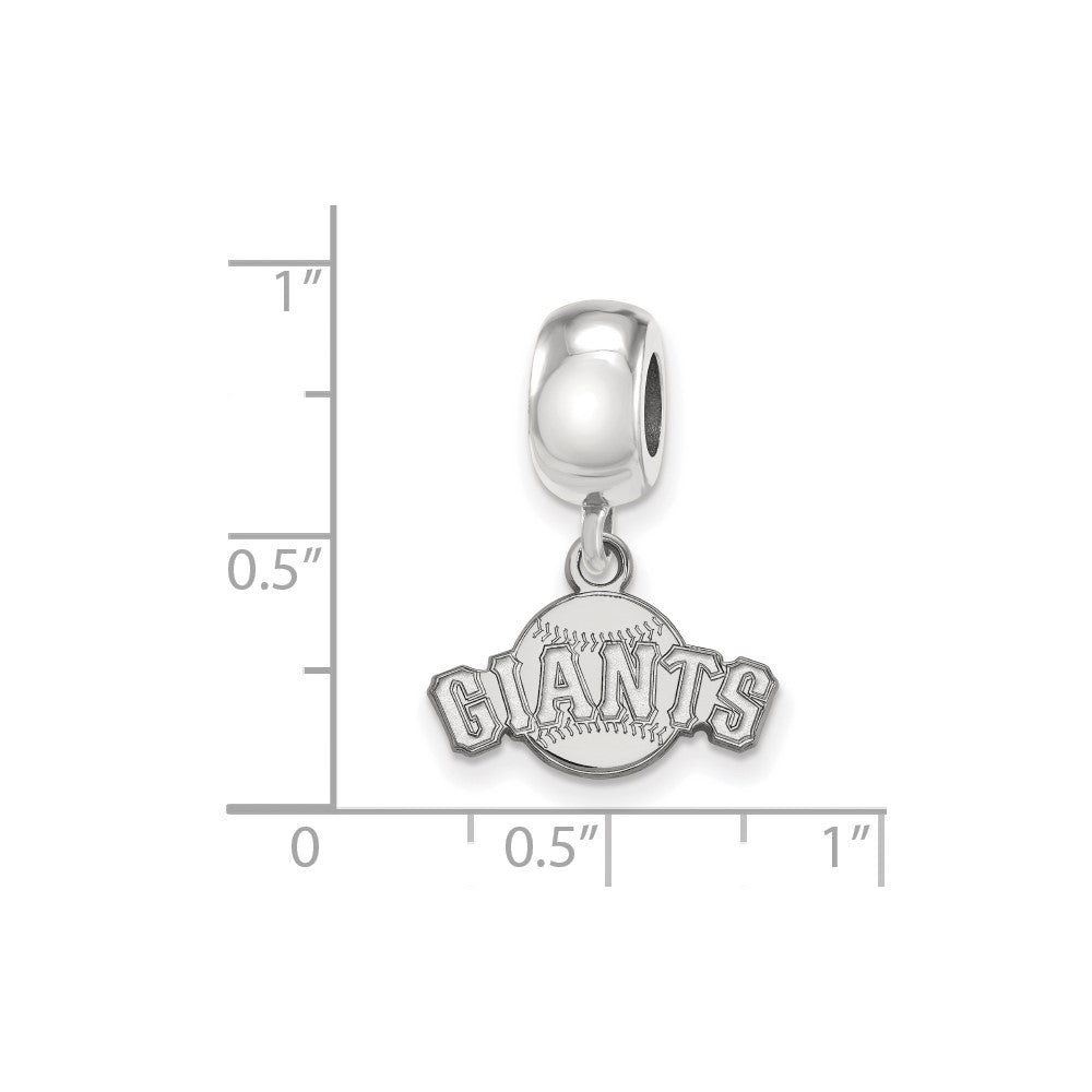 Sterling Silver Rhodium-plated MLB San Francisco Giants Baseball Extra Small Dangle Bead