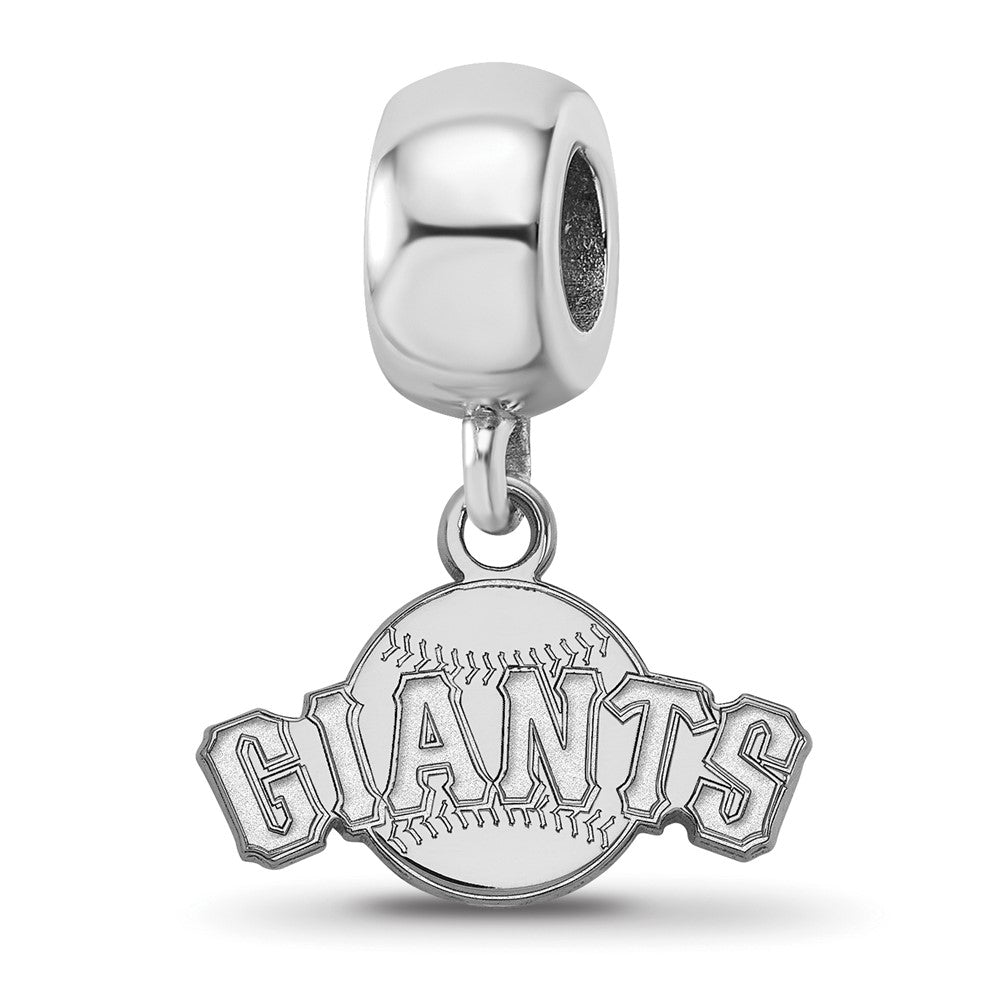 Sterling Silver Rhodium-plated MLB San Francisco Giants Baseball Extra Small Dangle Bead