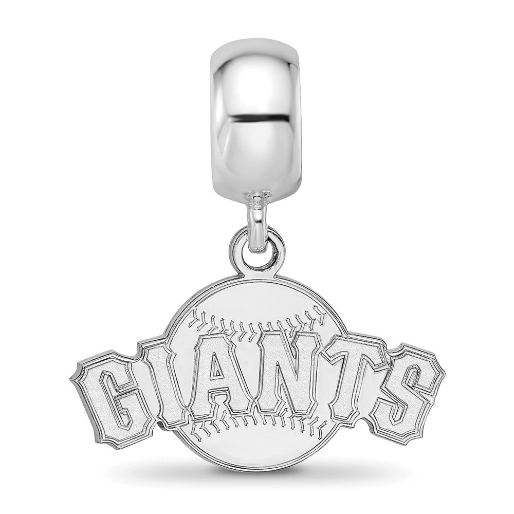 Sterling Silver Rhodium-plated MLB San Francisco Giants Baseball Small Dangle Bead