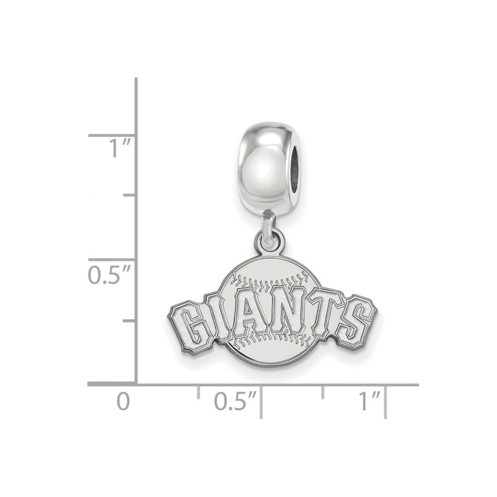 Sterling Silver Rhodium-plated MLB San Francisco Giants Baseball Small Dangle Bead