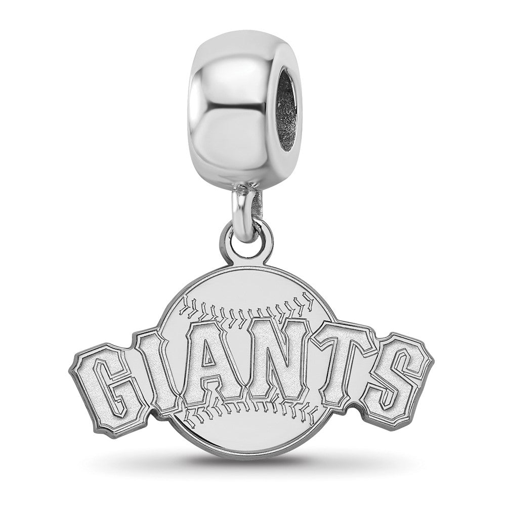 Sterling Silver Rhodium-plated MLB San Francisco Giants Baseball Small Dangle Bead