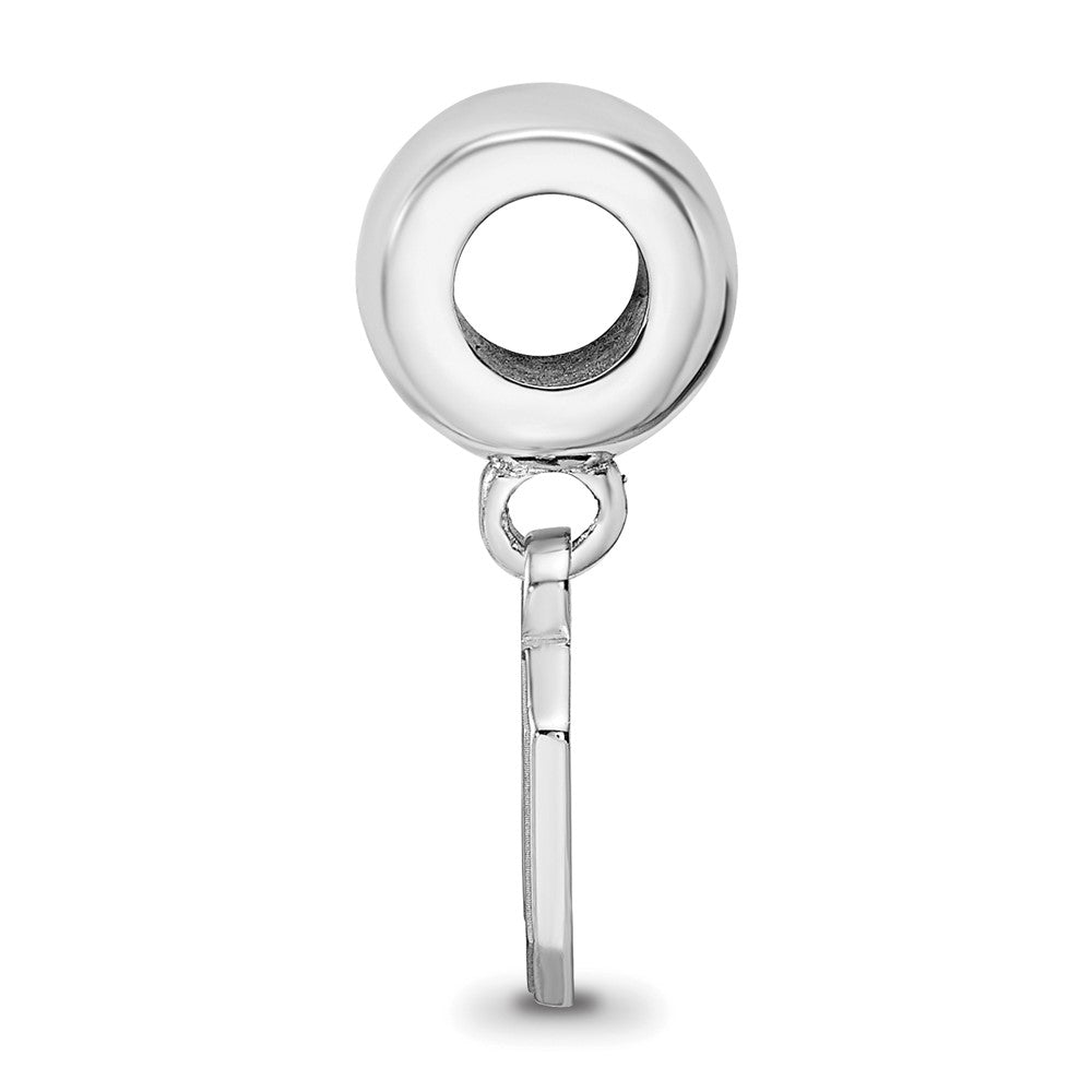 Sterling Silver Rhodium-plated The Ohio State University Letter O Extra Small Dangle Bead Charm