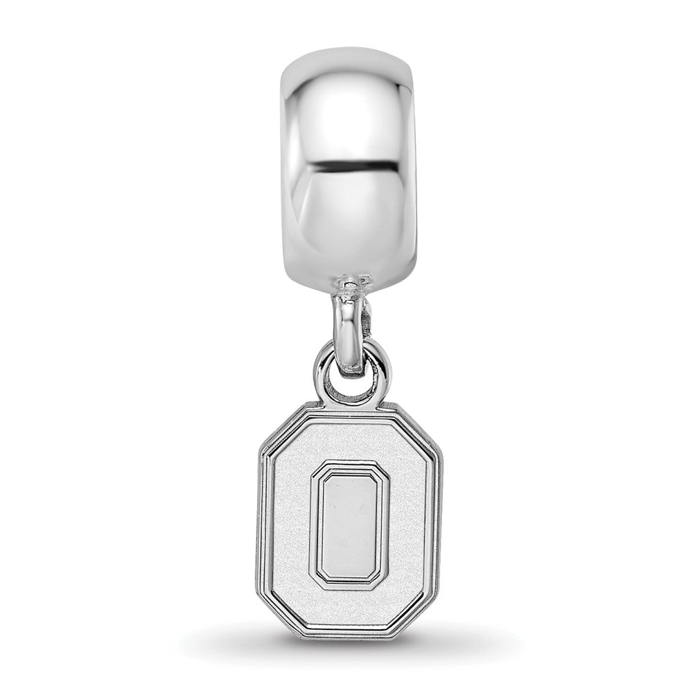 Sterling Silver Rhodium-plated The Ohio State University Letter O Extra Small Dangle Bead Charm