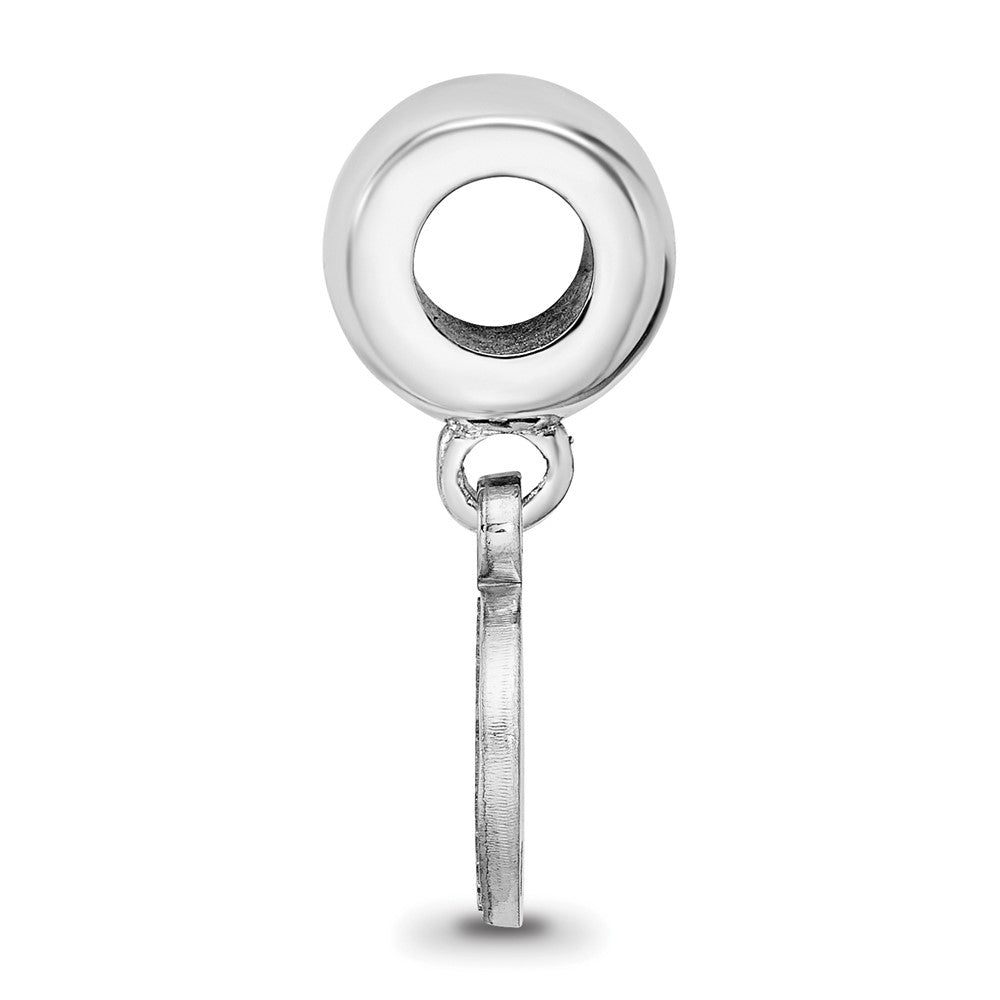 Sterling Silver Rhodium-plated University of Alabama Crimson Tide Extra Small Dangle Bead Charm