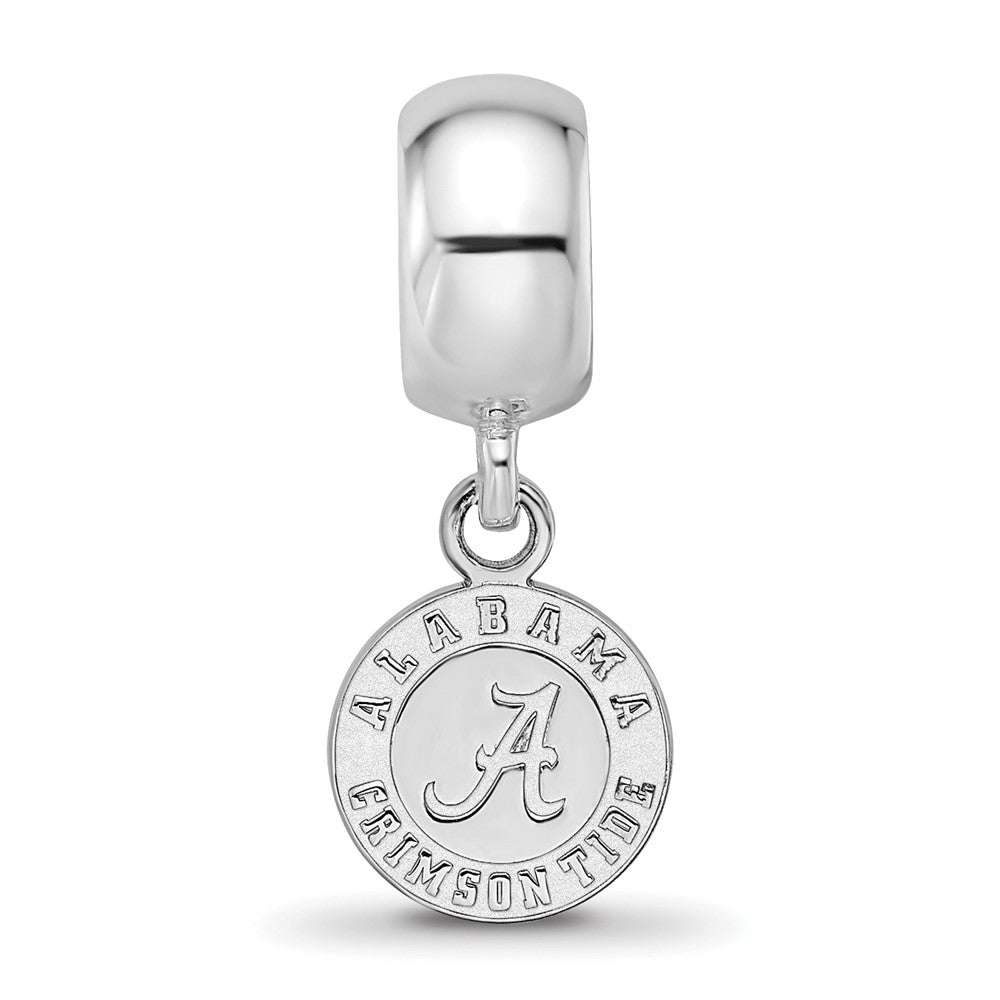 Sterling Silver Rhodium-plated University of Alabama Crimson Tide Extra Small Dangle Bead Charm