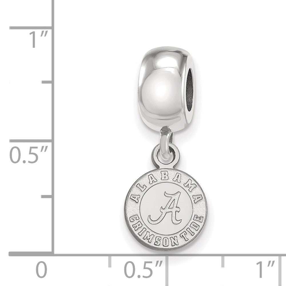 Sterling Silver Rhodium-plated University of Alabama Crimson Tide Extra Small Dangle Bead Charm