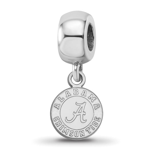 Sterling Silver Rhodium-plated University of Alabama Crimson Tide Extra Small Dangle Bead Charm