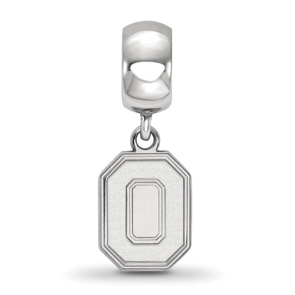 Sterling Silver Rhodium-plated The Ohio State University Letter O Small Dangle Bead Charm