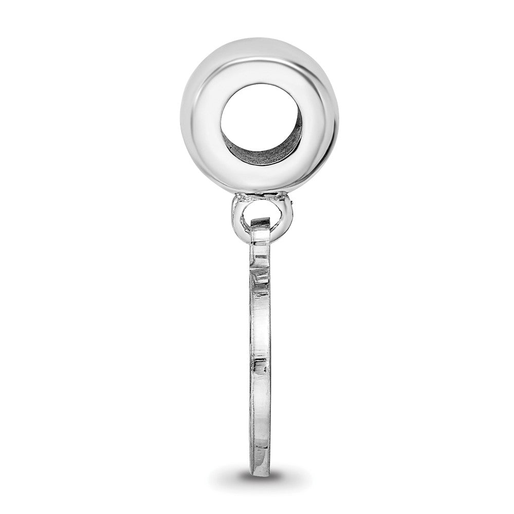 Sterling Silver Rhodium-plated University of Alabama Crimson Tide Small Dangle Bead Charm