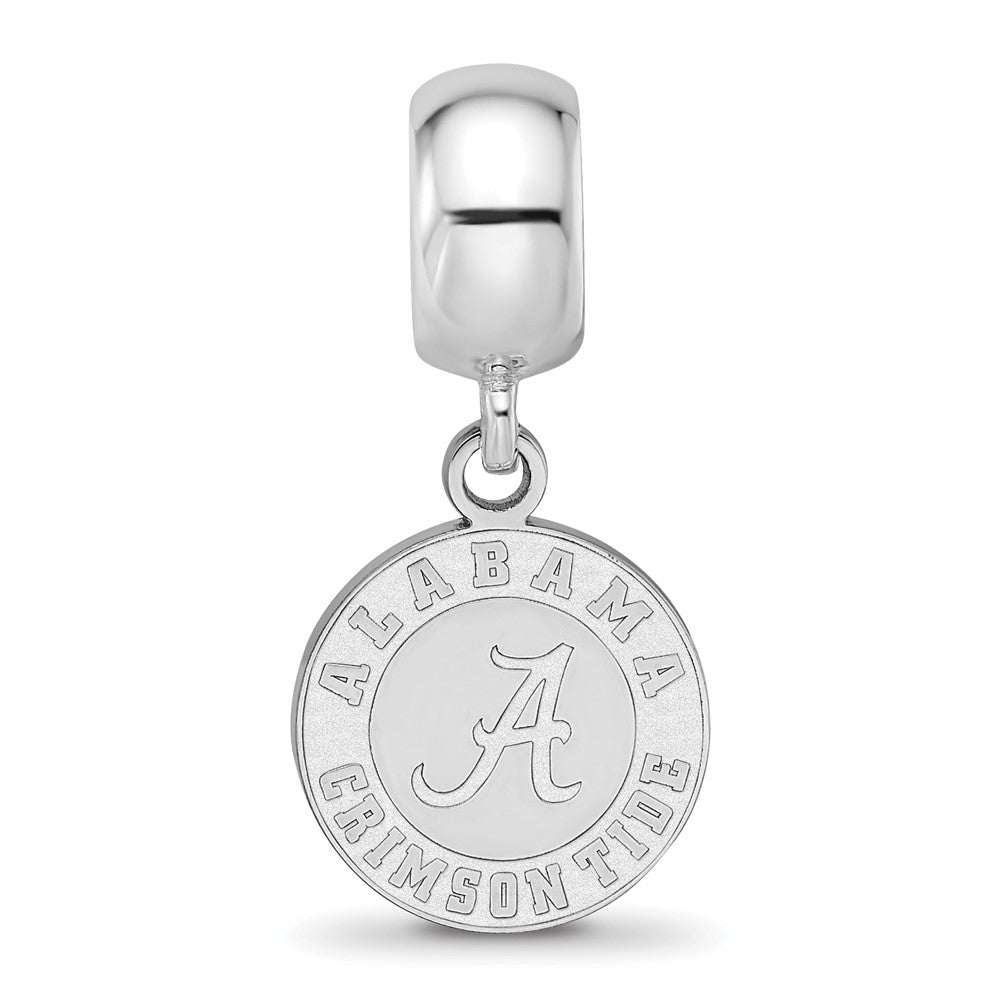 Sterling Silver Rhodium-plated University of Alabama Crimson Tide Small Dangle Bead Charm