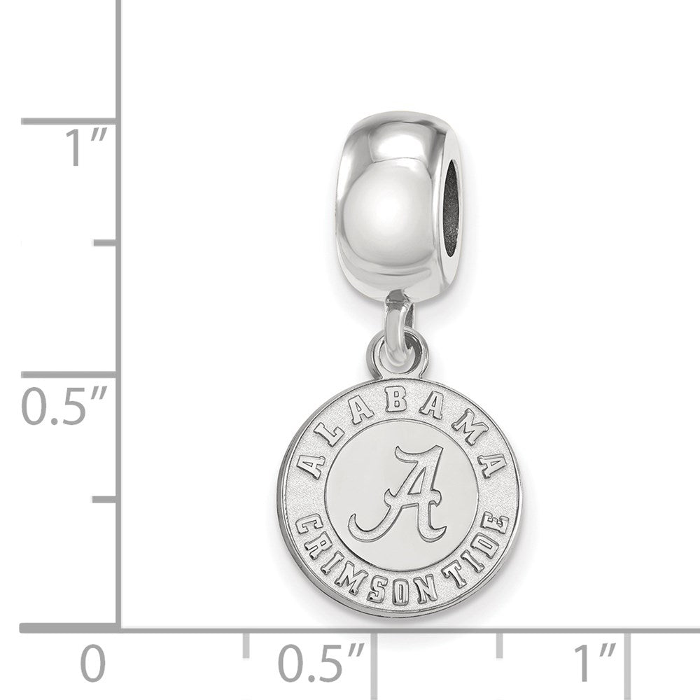 Sterling Silver Rhodium-plated University of Alabama Crimson Tide Small Dangle Bead Charm