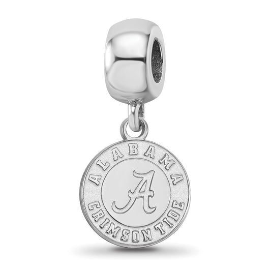 Sterling Silver Rhodium-plated University of Alabama Crimson Tide Small Dangle Bead Charm