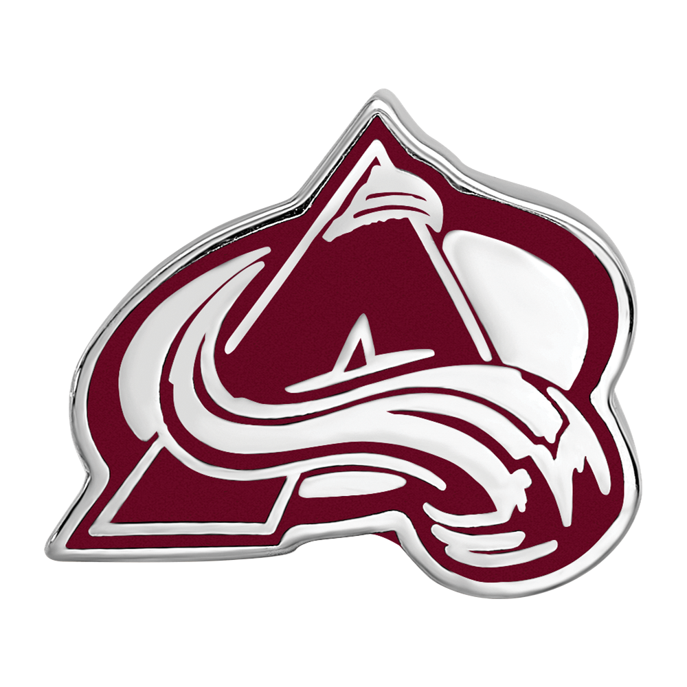 Sterling Silver Rhodium-plated NHL LogoArt Colorado Avalanche Letter A Enameled Bead