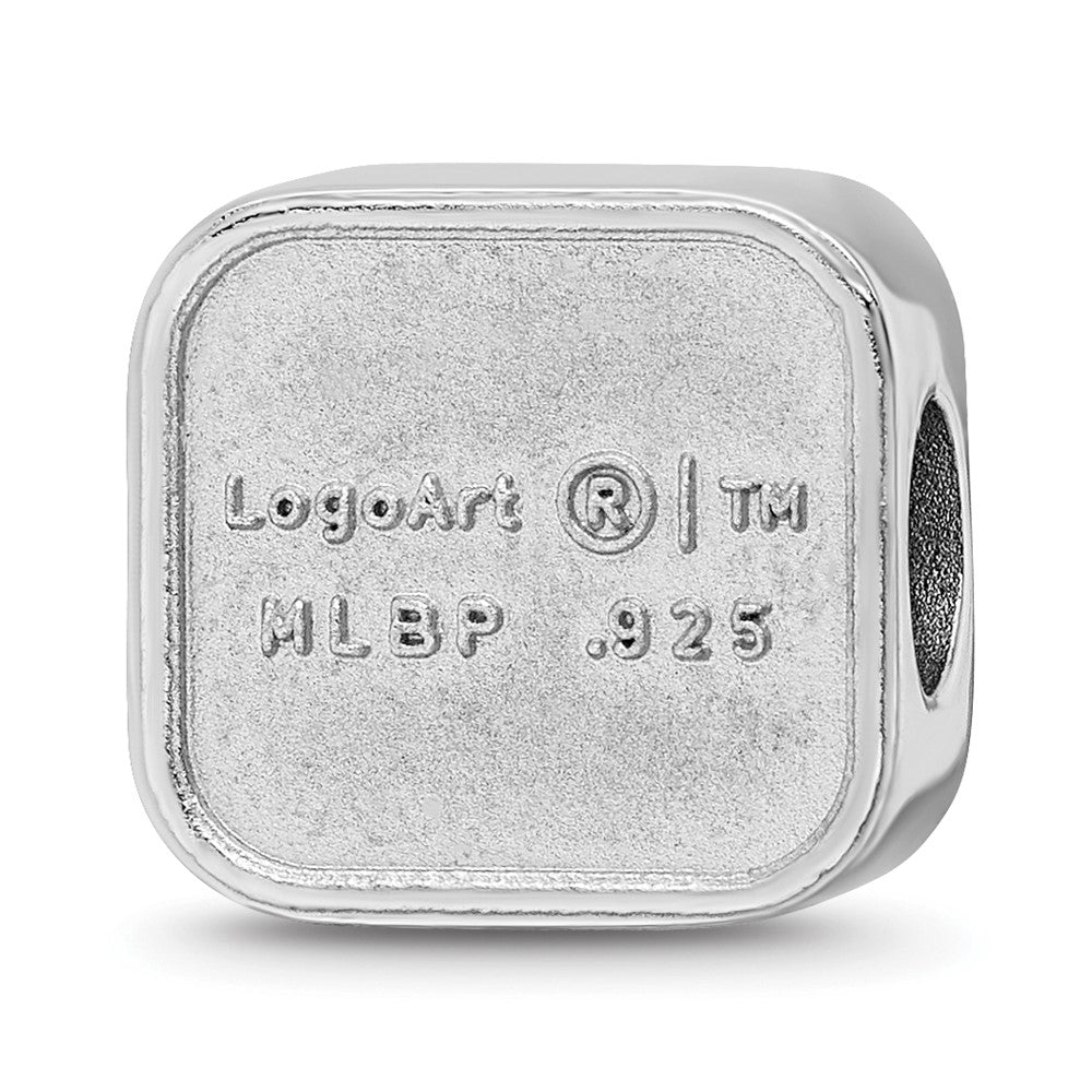 Sterling Silver Rhodium-plated MLB Tampa Bay Rays Letters T-B Enameled Bead