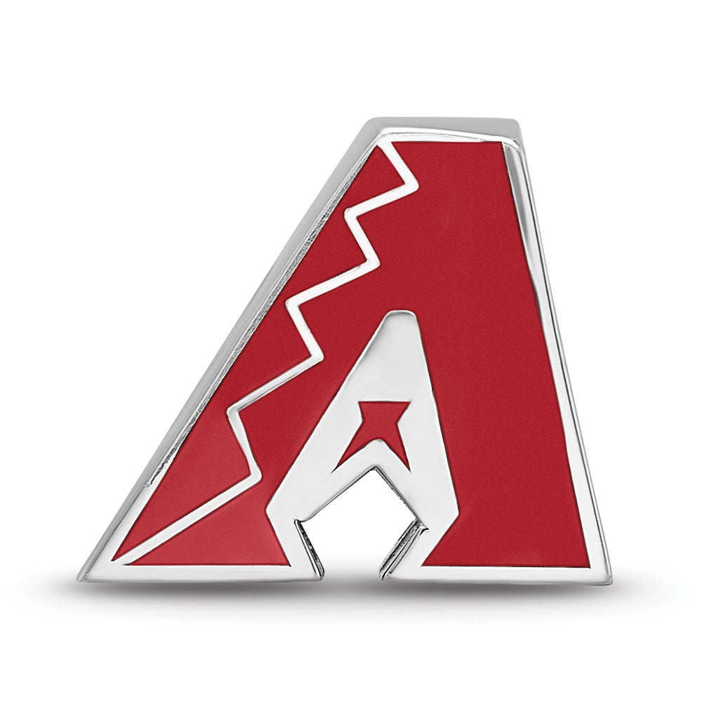 Sterling Silver Rhodium-plated MLB Arizona Diamondbacks Enameled Bead
