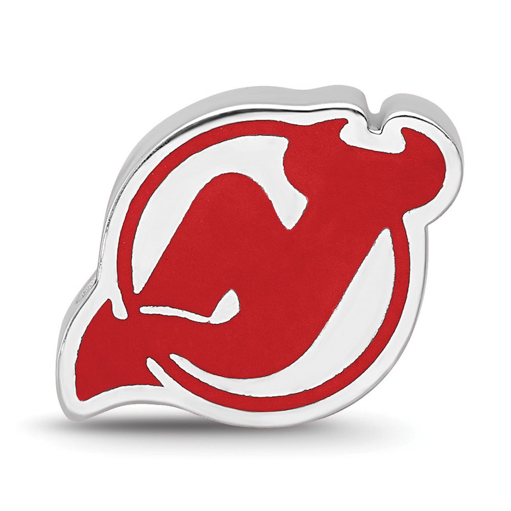 Sterling Silver NHL New Jersey Devils Enameled Logo Bead