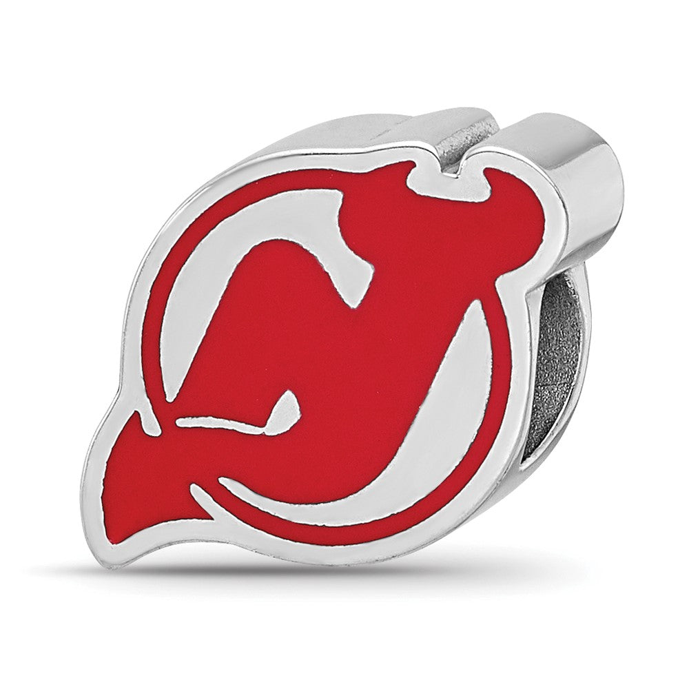 Sterling Silver NHL New Jersey Devils Enameled Logo Bead