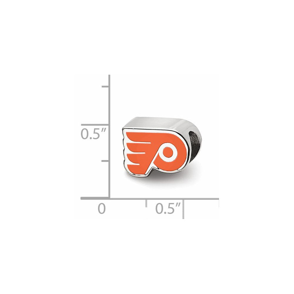 Sterling Silver NHL Philadelphia Flyers Winged P Enameled Logo Bead