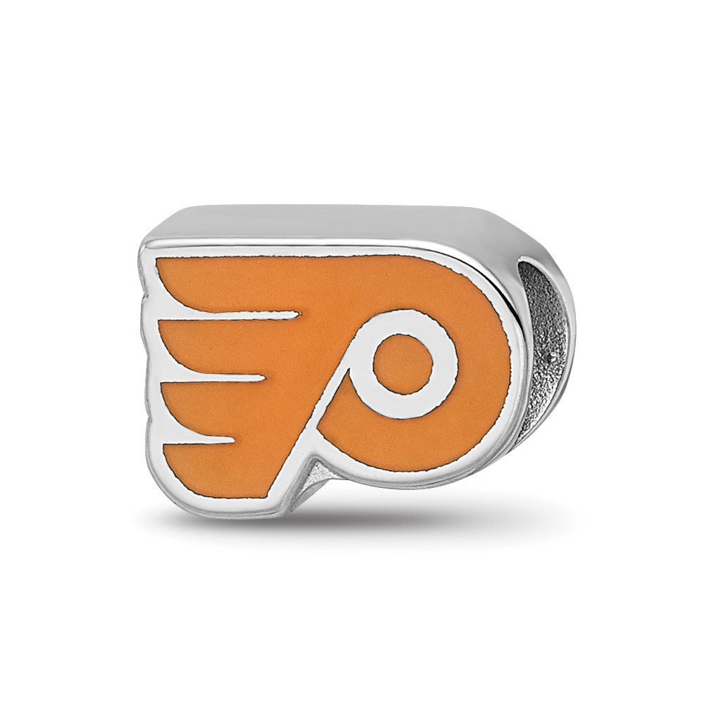 Sterling Silver NHL Philadelphia Flyers Winged P Enameled Logo Bead
