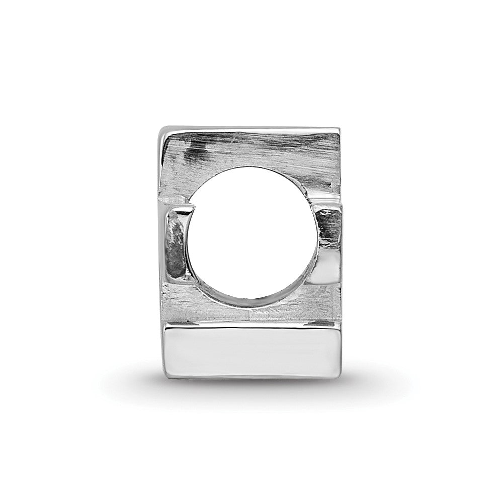 Sterling Silver Rhodium-plated Georgia Institute of Technology G-T Enameled Bead