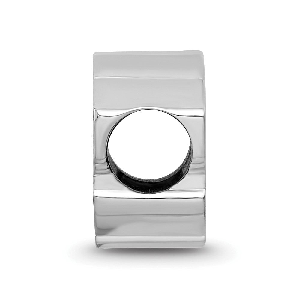Sterling Silver Rhodium-plated Kansas State University Wildcat Enameled Logo Bead