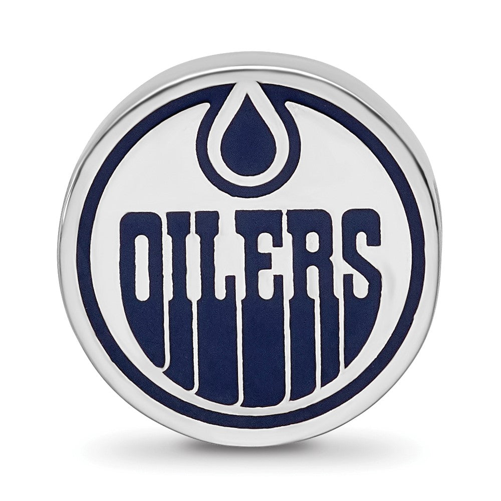 Sterling Silver NHL Edmonton Oilers Enameled Logo Bead