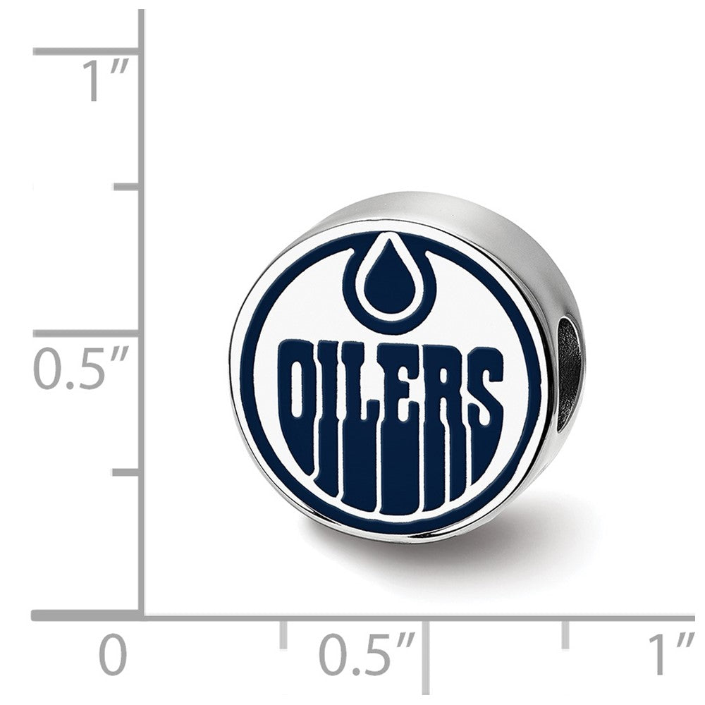 Sterling Silver NHL Edmonton Oilers Enameled Logo Bead