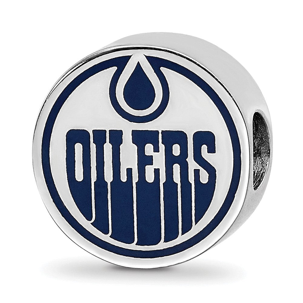 Sterling Silver NHL Edmonton Oilers Enameled Logo Bead