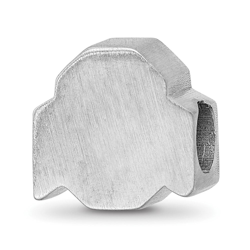 Sterling Silver Rhodium-plated The Ohio State University Enameled Extruded Logo Bead
