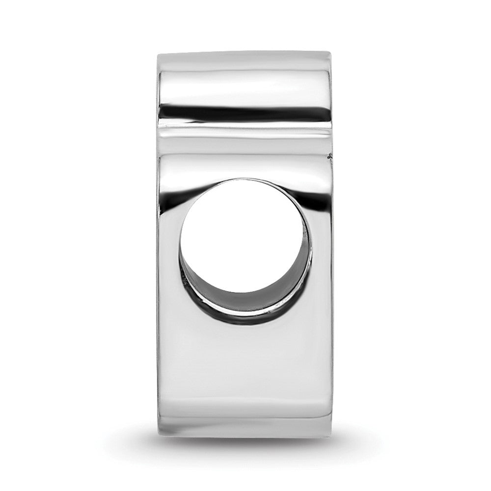 Sterling Silver Rhodium-plated MLB San Diego Padres Letters S-D Enameled Bead