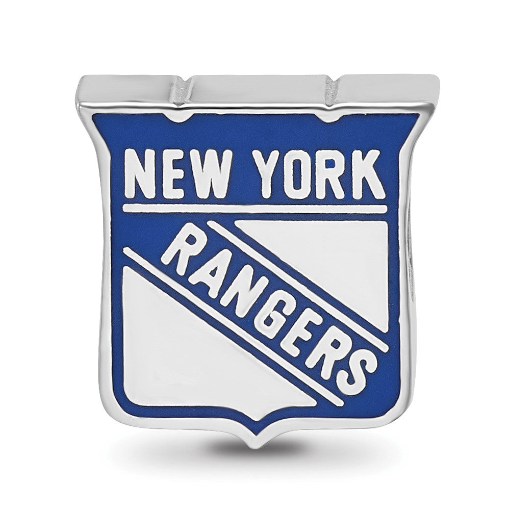 Sterling Silver NHL New York Rangers Enameled Logo Bead