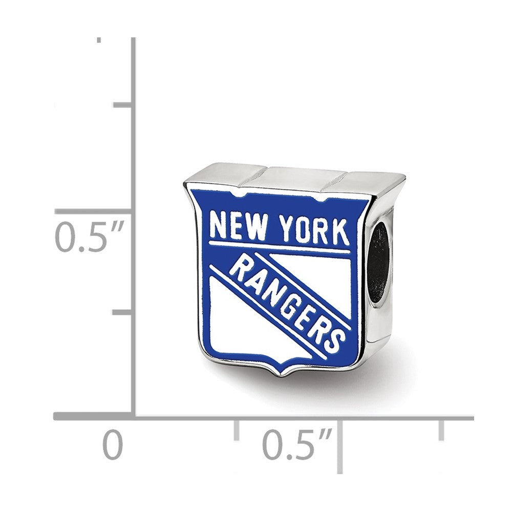 Sterling Silver NHL New York Rangers Enameled Logo Bead