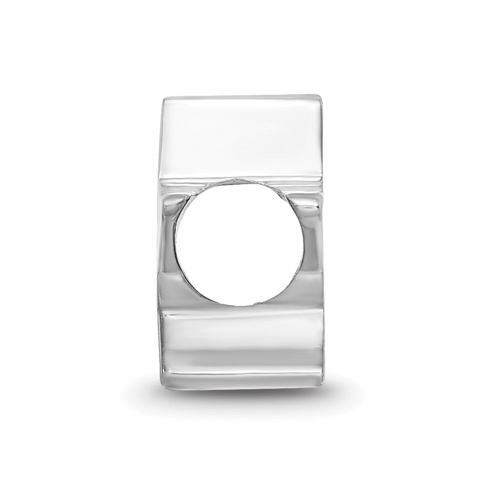 Sterling Silver Rhodium-plated NHL Dallas Stars Enameled Bead