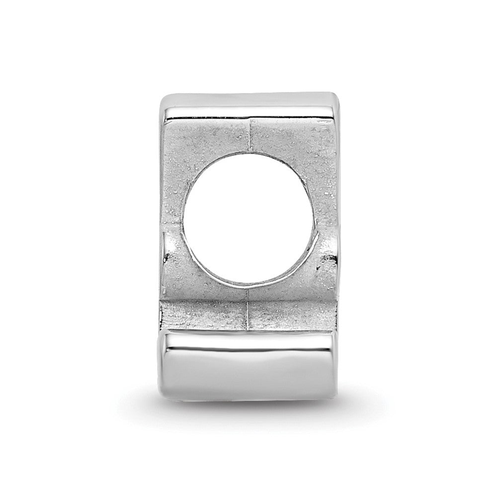 Sterling Silver Rhodium-plated University of Alabama Letter A Enameled Bead