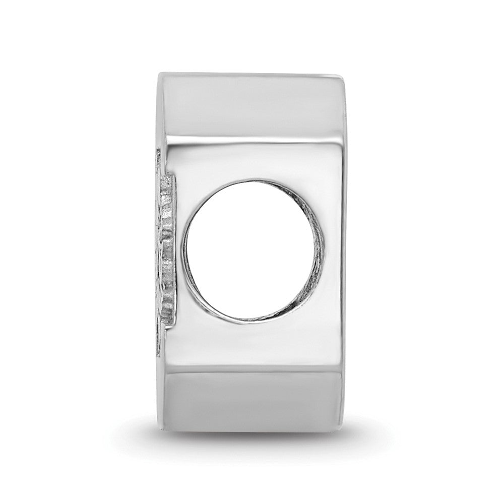 Sterling Silver Rhodium-plated University of South Carolina Enameled Logo Bead