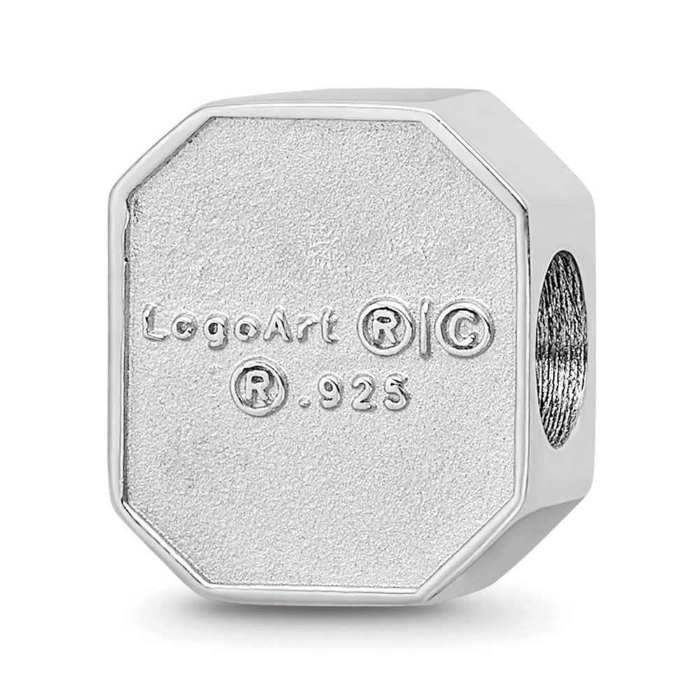 Sterling Silver Rhodium-plated University of South Carolina Enameled Logo Bead