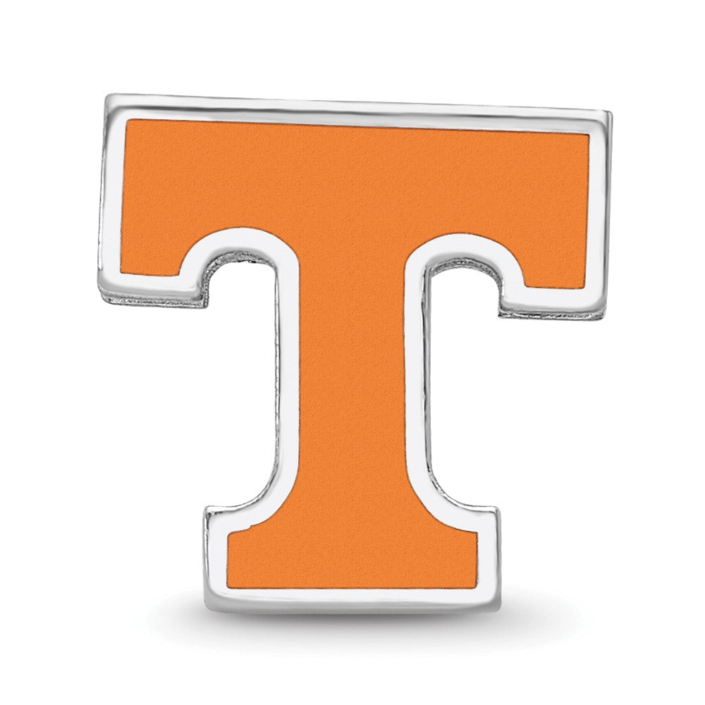 Sterling Silver Rhodium-plated University of Tennessee Letter T Enameled Bead