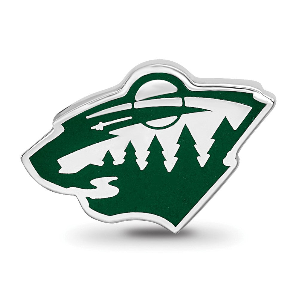 Sterling Silver NHL Minnesota Wild Enameled Logo Bead