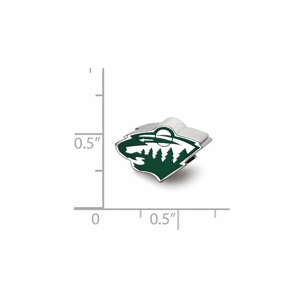 Sterling Silver NHL Minnesota Wild Enameled Logo Bead