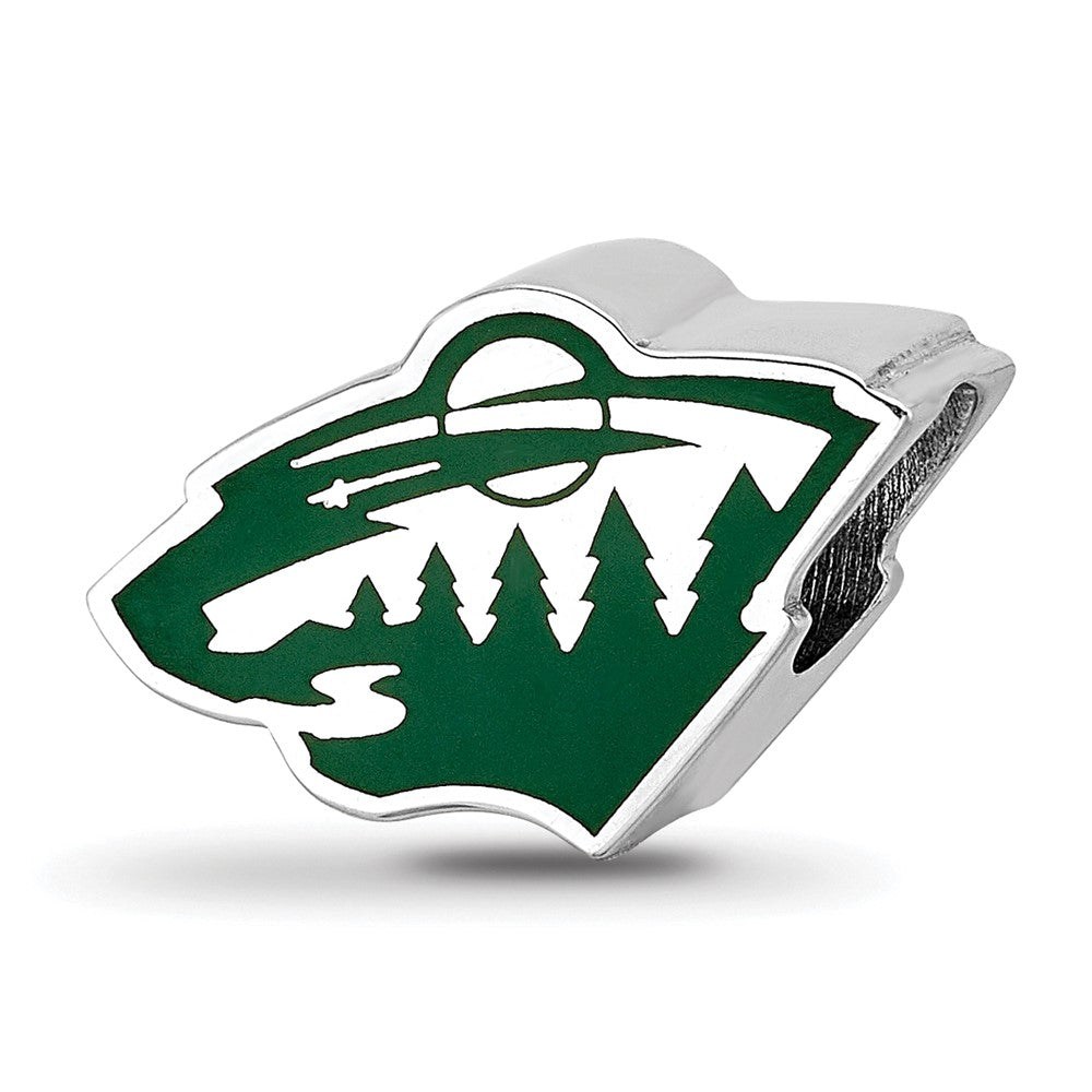 Sterling Silver NHL Minnesota Wild Enameled Logo Bead