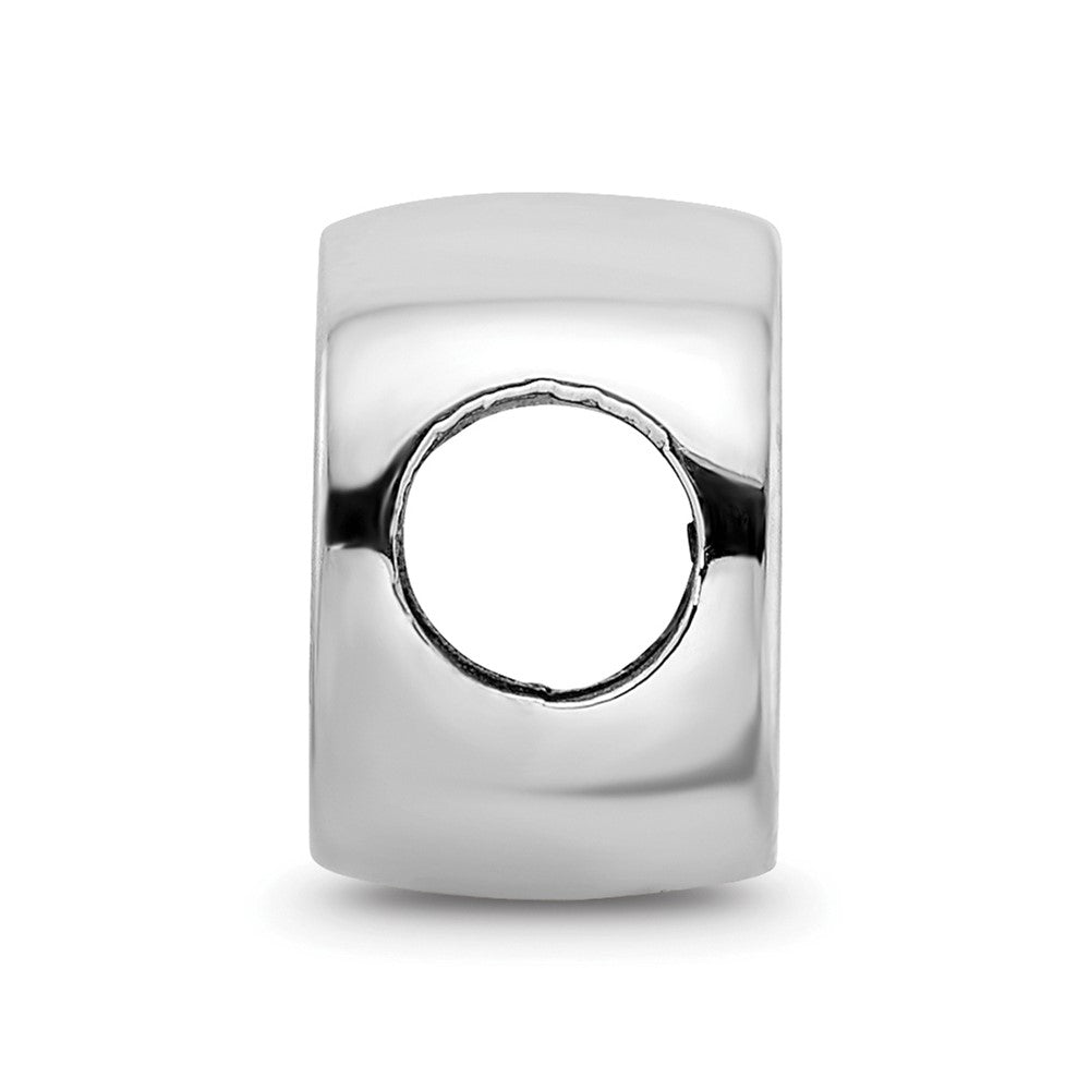 Sterling Silver Rhodium-plated Miami University Ohio Double Logo Enameled Bead