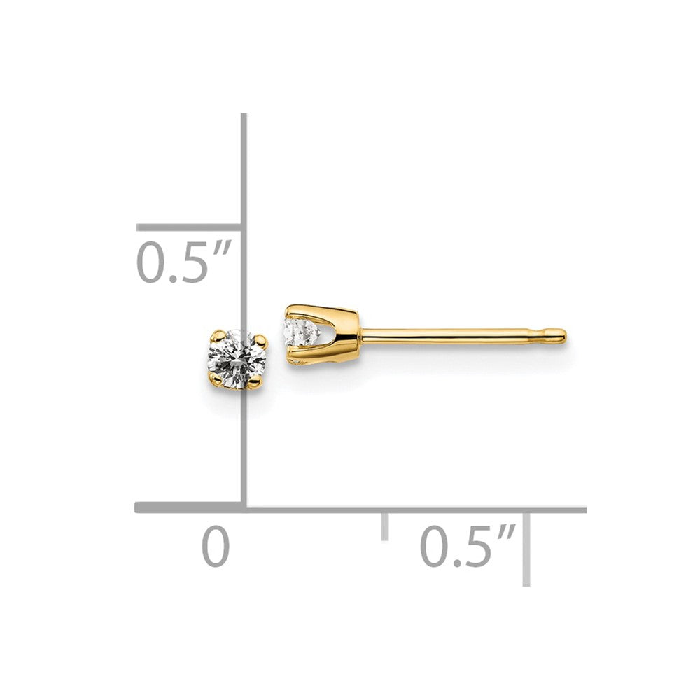 14ky .15ct. I2 K-L Diamond Stud Push-on Post Earrings