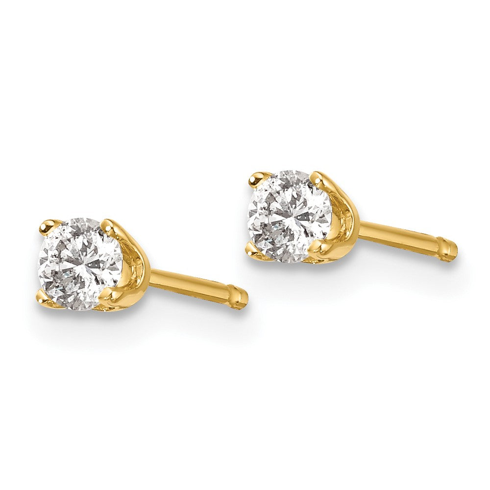 14k Yellow Gold .20ct. I2 K-L Diamond Stud Push-on Post Earrings