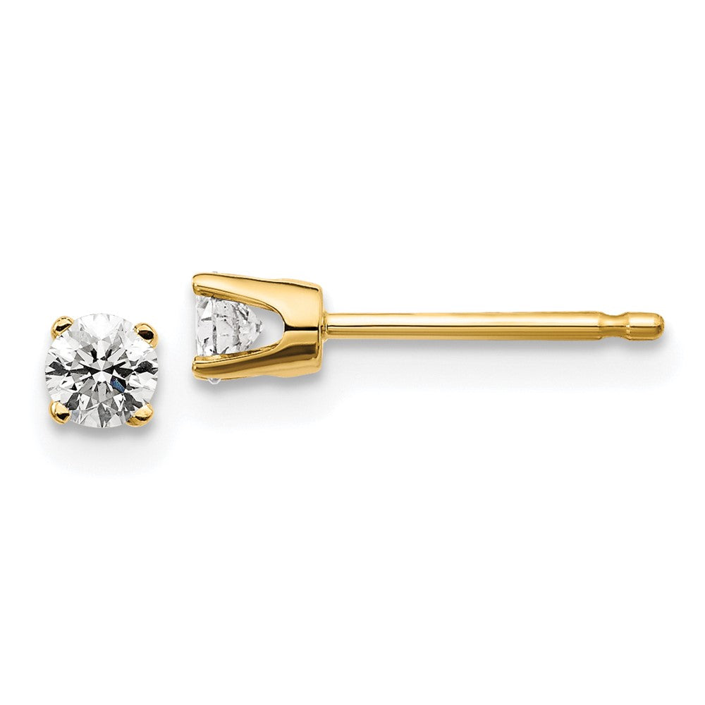 14k Yellow Gold .20ct. I2 K-L Diamond Stud Push-on Post Earrings