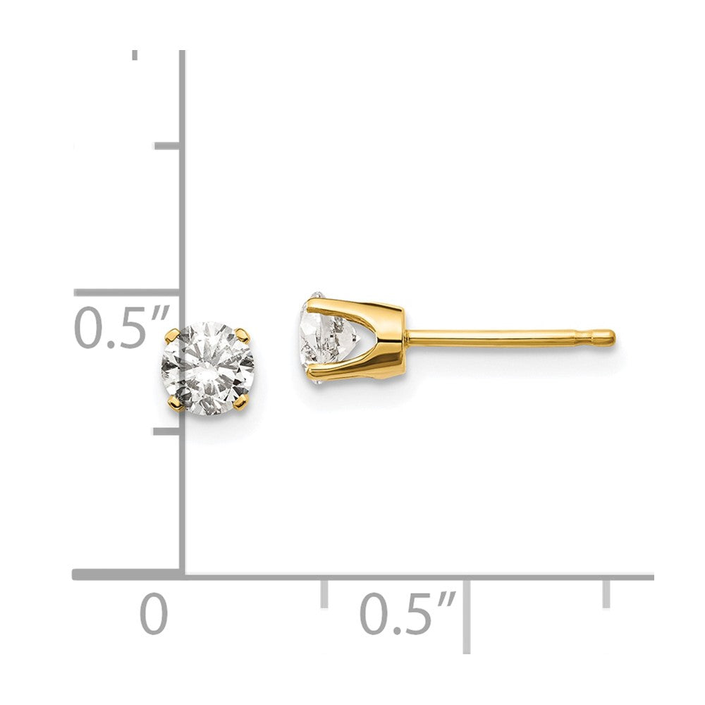14y .60ct. I1 J-K Diamond Stud Push-on Post Earrings