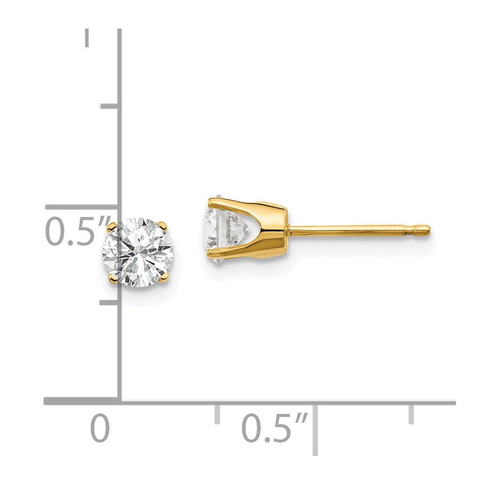 14ky .75ct. I2 K-L Diamond Stud Push-on Post Earrings