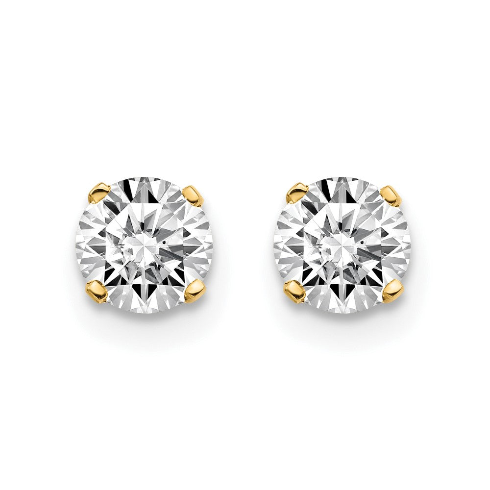 14y .85ct. I1 J-K Diamond Stud Push-on Post Earrings